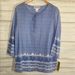 Cathy Daniels serenity gauze popover shirt small